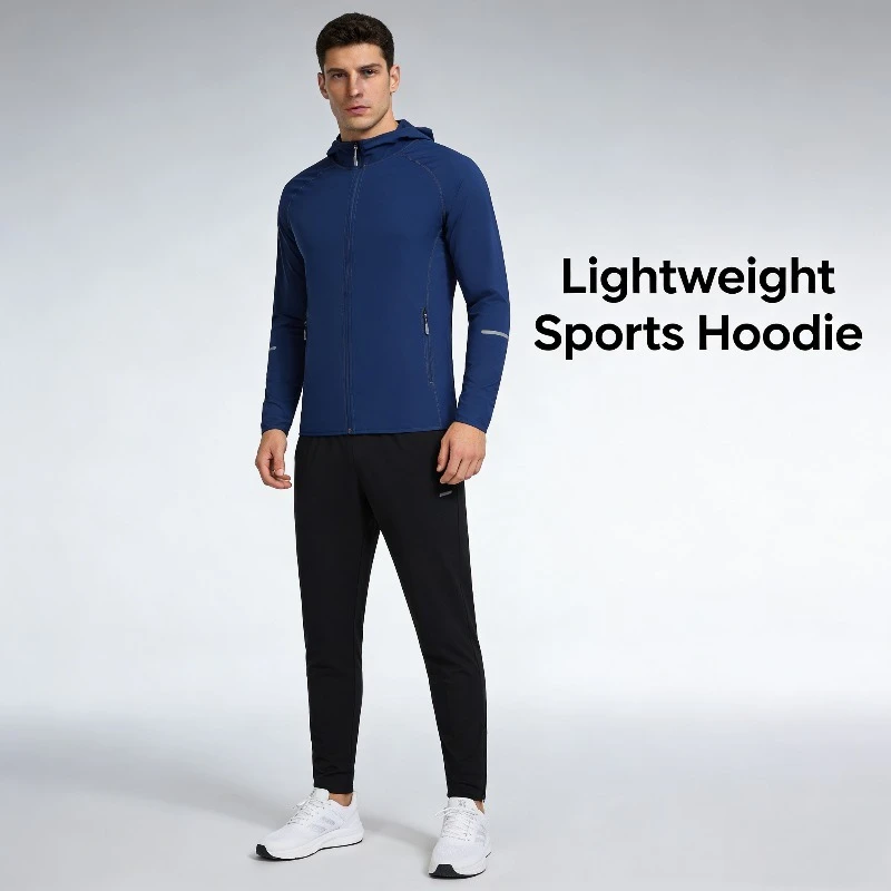 

2026 весна/осень, четырехсторонняя эластичная уличная толстовка на молнии с длинными рукавами, мужская дышащая спортивная куртка для бега