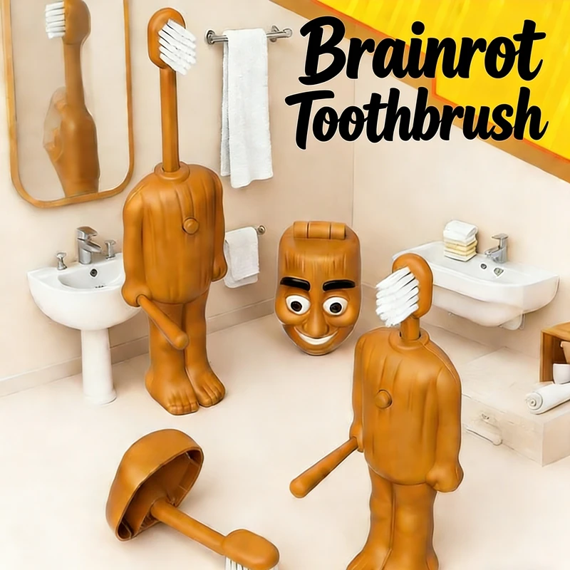 

Brainrot Children's Toothbrush Cartoon Tung Sahur Character Toothbrushes Portable Travel Toothbrushes For Youngsters