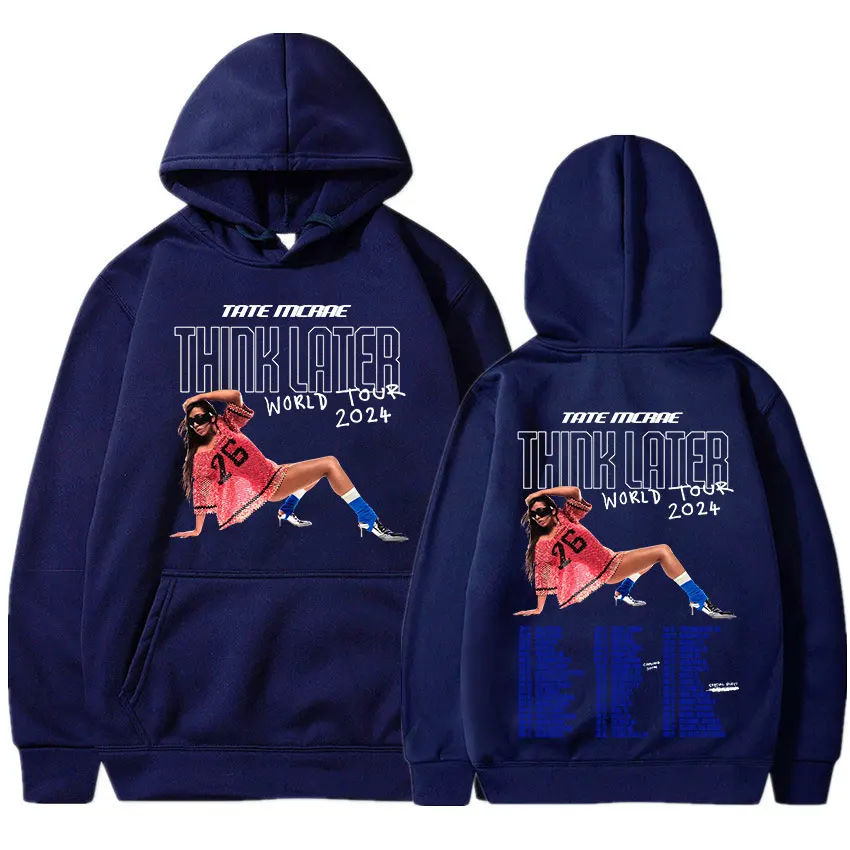 Tate Mcrae The Think Later World Tour 2024 Hoodies Men Women Fashion Vintage Long Sleeve Oversized Sweatshirts Unisex Fans Gift