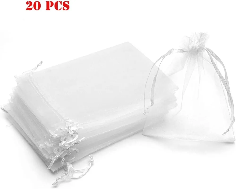 20 Sets Baby Shower Favors for Guest  Bear Keychains Thank You Kraft Tags Organza Bags Bear Party Favors Birthday Baptism Gifts