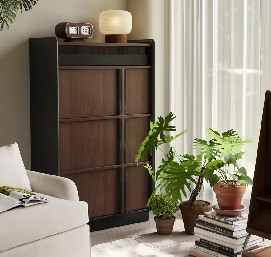 

Solid wood storage cabinet, small side cabinet next to TV, living room drawer cabinet FT