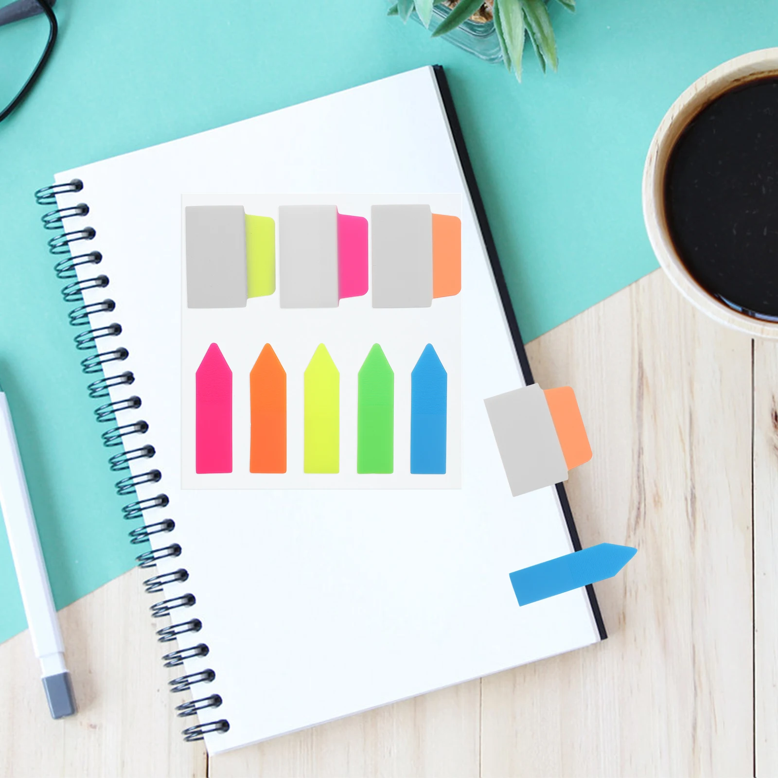 

5 Sets Colorful File Index Tabs Self-Adhesive Page Marker Stickers Sticky Memo Pad For Notebooks Paper Book Annotation Supplies