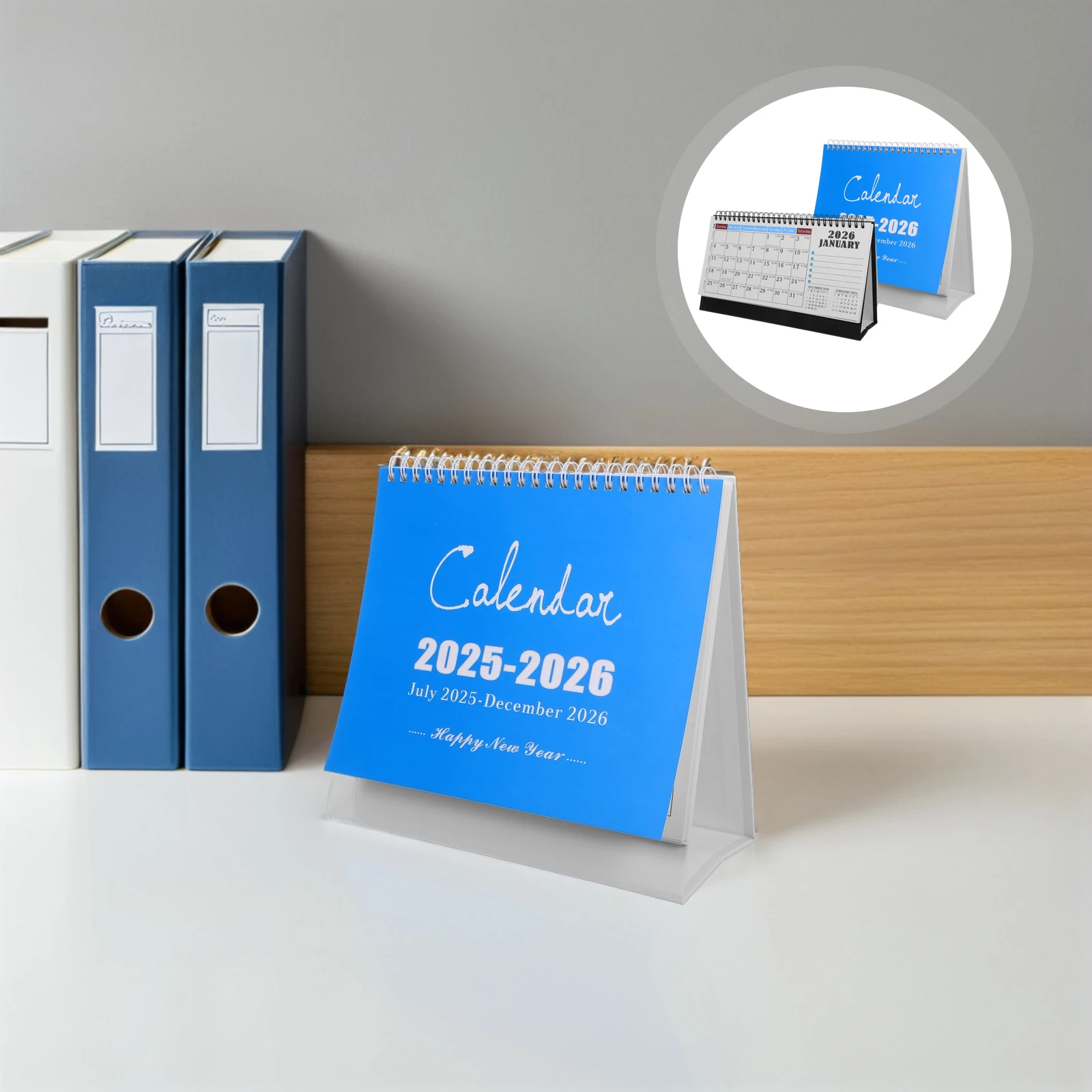 

2pcs Small Standing Desk Calendar 2026 Flip Planner Elegant Minimalist Office Home Paper Easy Scheduling Academic