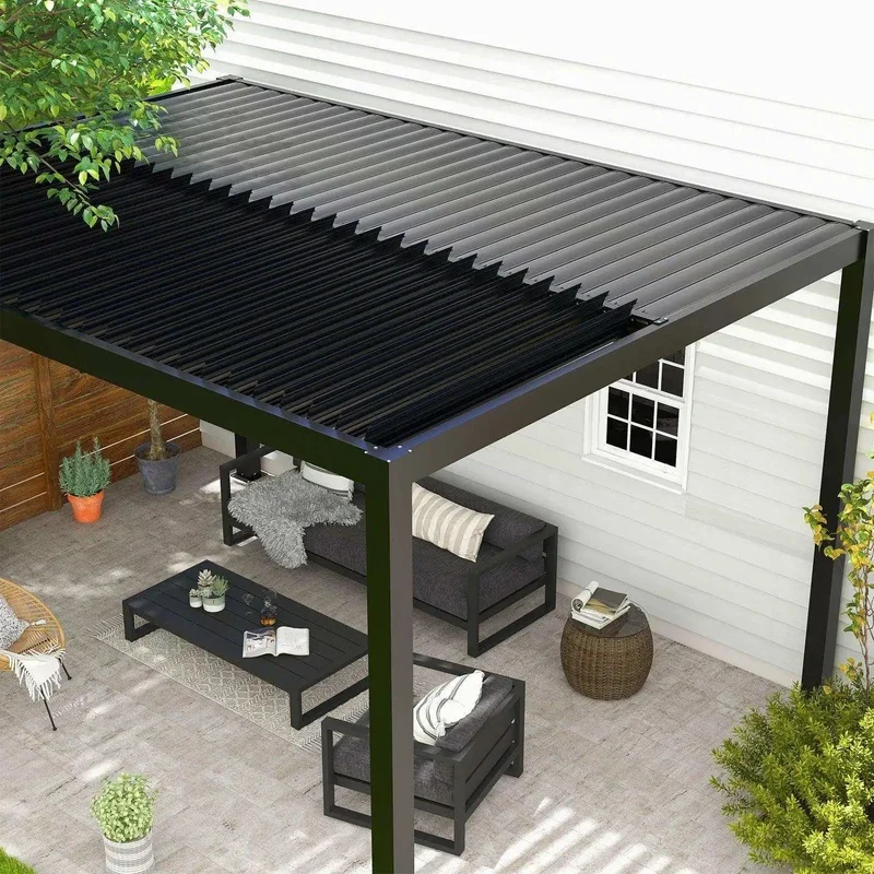 WFYR Aluminum Alloy Automatic Louvered Garden Pergola Bioclimatic Friendly Waterproof Windproof Balcony Customizable