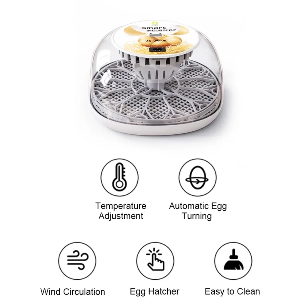 Household Small Chicken, Duck, Goose Egg Incubator Automatically Add Water Intelligent Temperature Control 12 Incubators