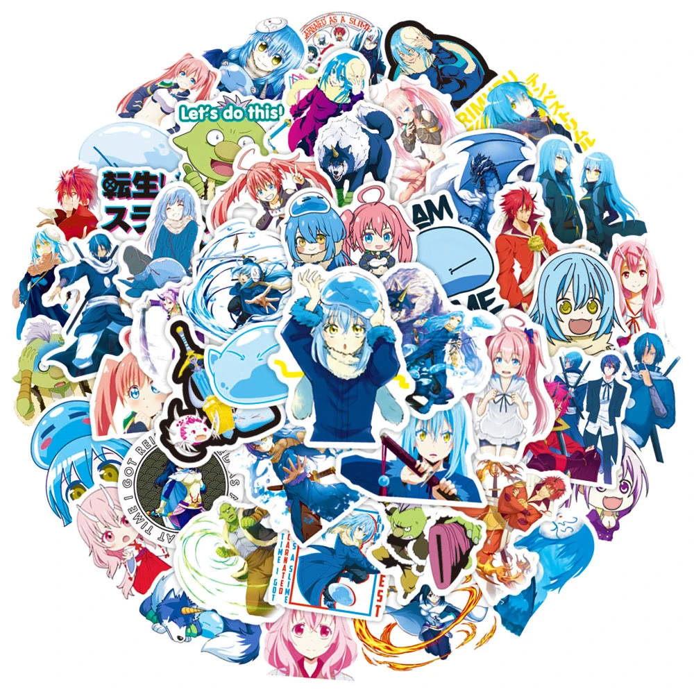 10/30/50pcs That Time I Got Reincarnated As a Slime Stickers Rimuru Shion Anime Sticker Skateboard Car Benimaru Shuna Decal Toys