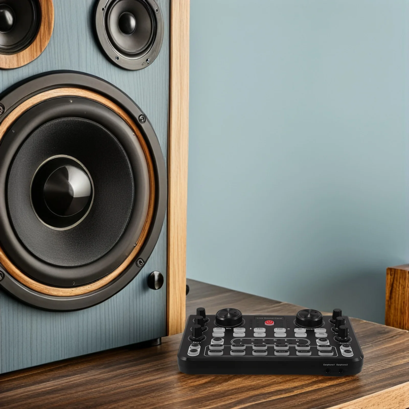 

Portable Compact Desktop Singing Sound Card Audio Mixer for Live Streaming Gaming Karaoke Recording Live Sound Card Audio Mixer