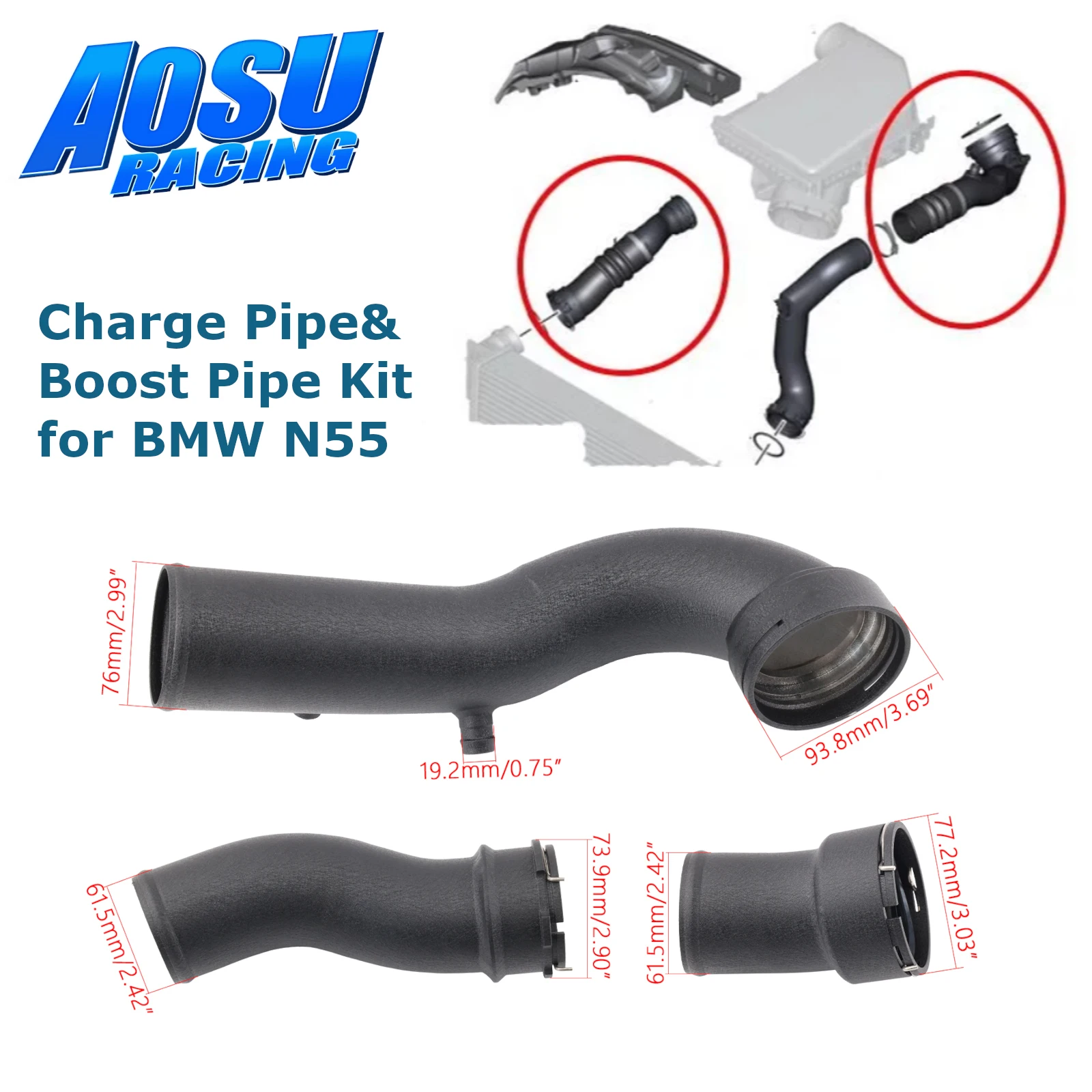 مجموعة أنابيب شحن وتعزيز خراطيم المبرد الداخلي F10 F12 F13 لسيارات BMW N55 3.0L Twin-Turbo