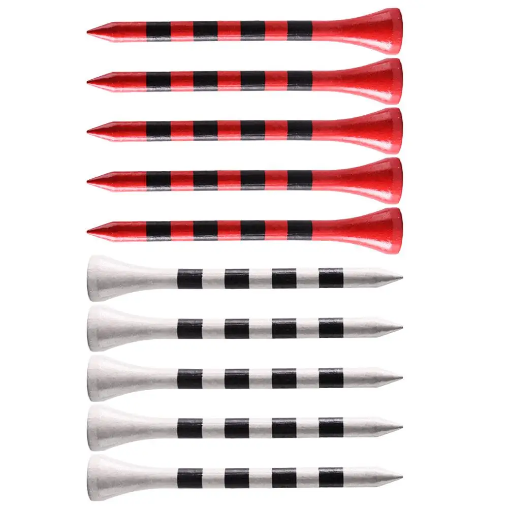 

100 Pcs Golf Tees Equipment Training Indoor Stripe Accessory Bamboo Tool Man