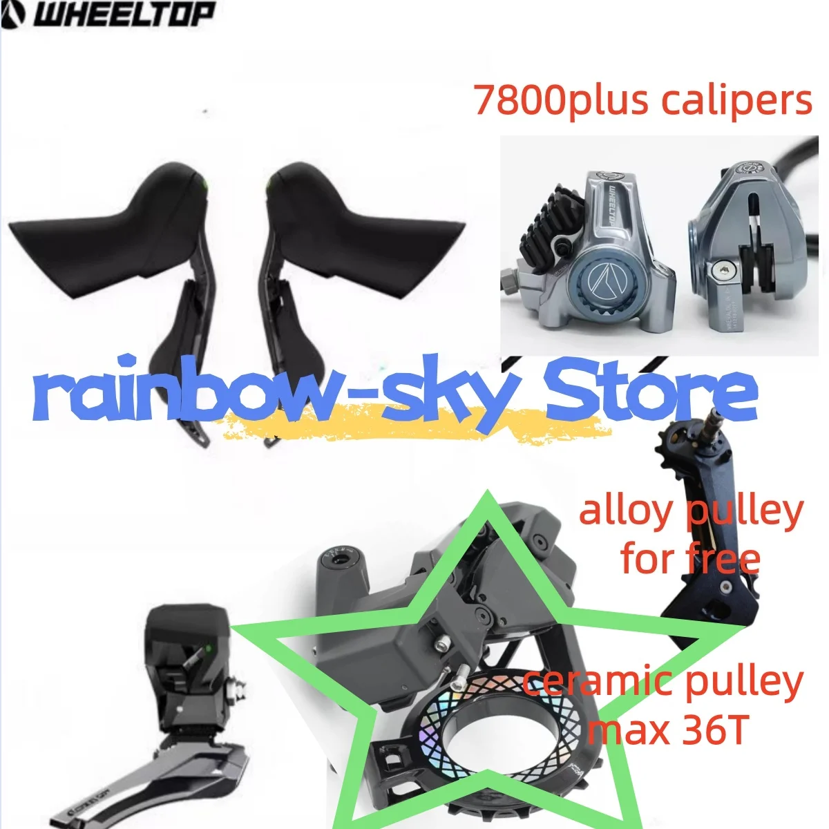 

Беспроводной электронный гидравлический дисковый тормоз WHEELTOP EDS TX, RA7000, RA7100, увеличенный карбоновый шкив.