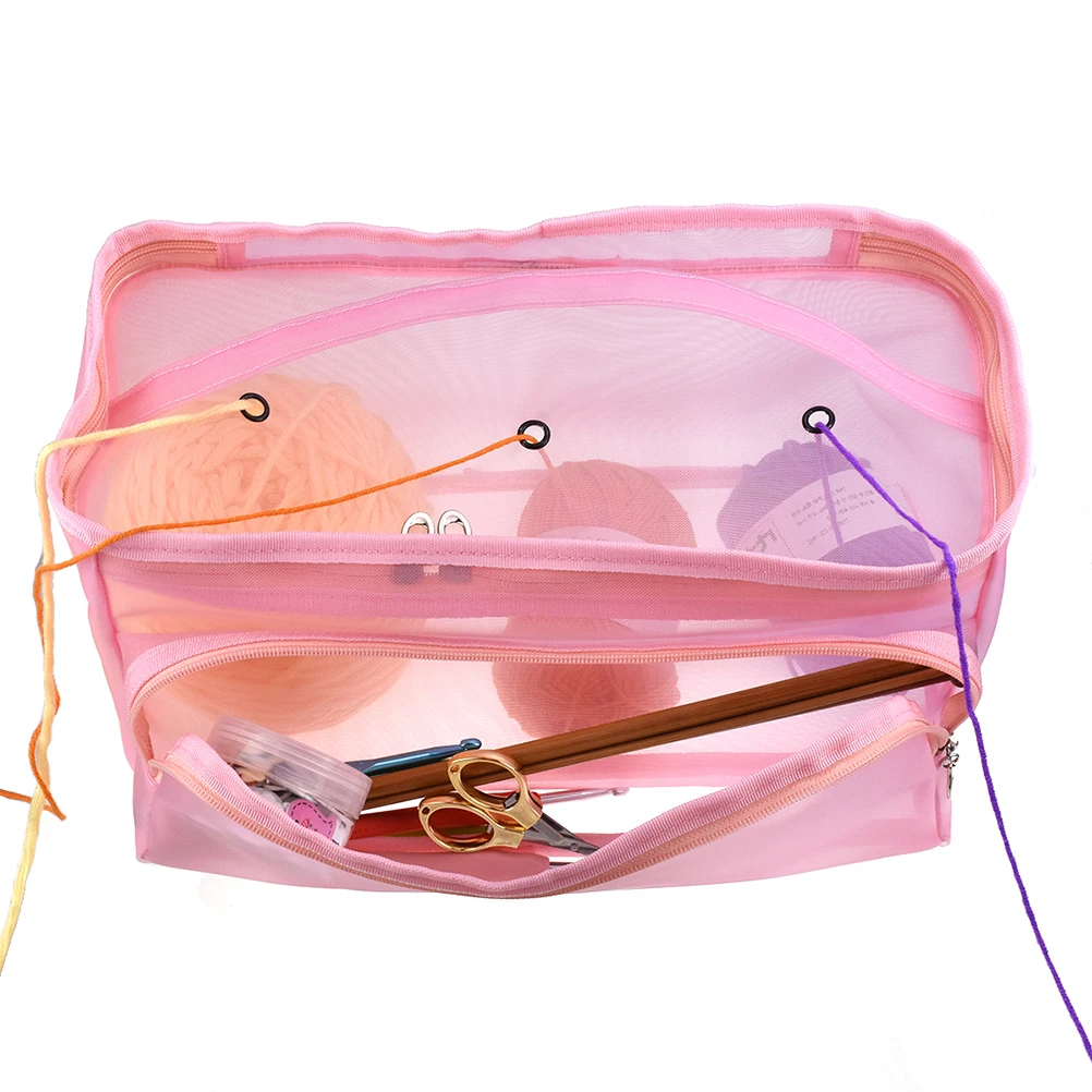 

Mesh Bag Woolen Line Container Crochet Tote Storage Bags Foldable Small Size Drawer Luggage Case Strong Produce