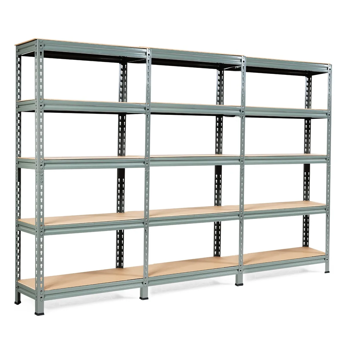 

2PCS 5-Tier Metal Storage Shelves 60" Rack W/Adjustable Shelves Gray