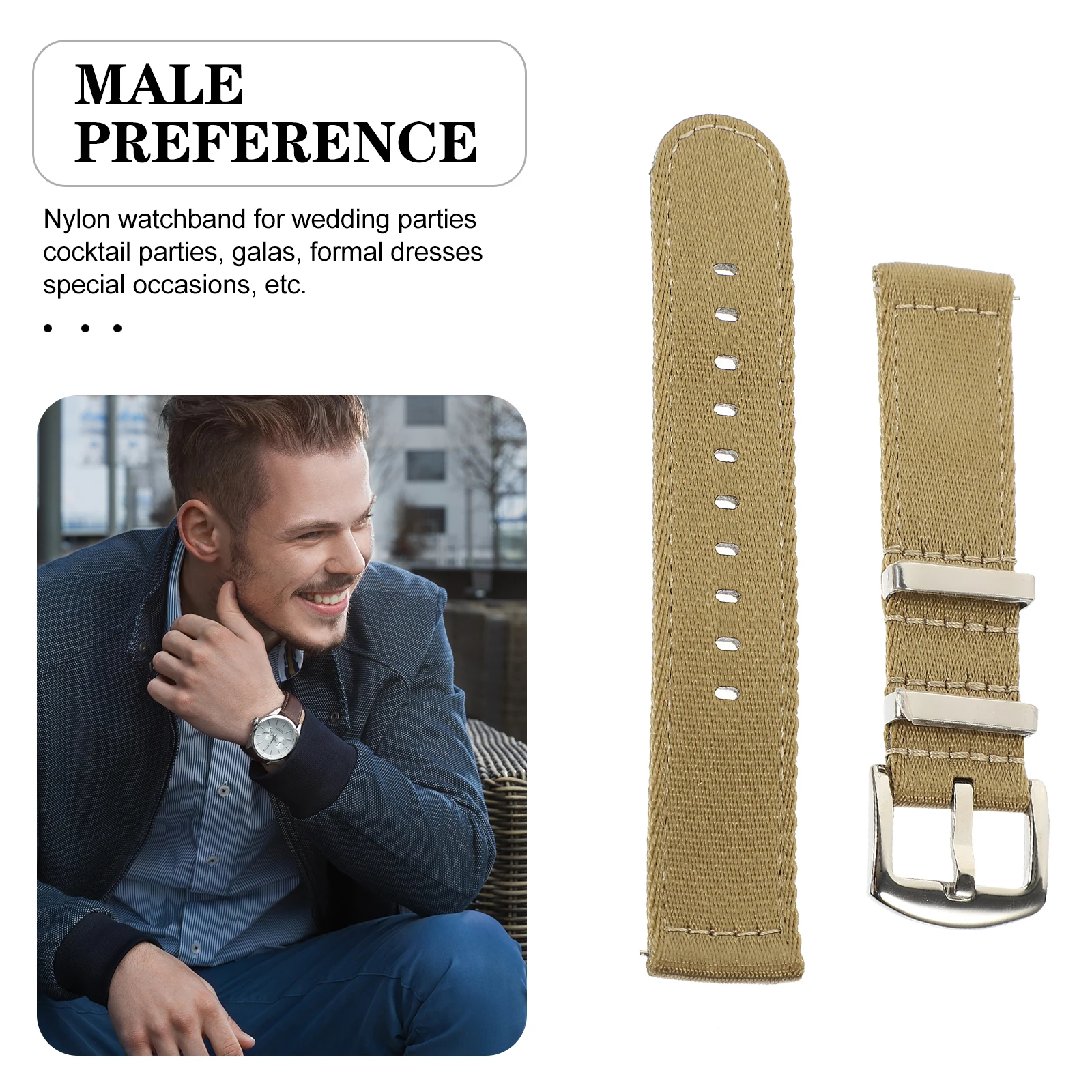 

Nylon Watch for Men Lightweight Comfortable Adjustable Watchstrap Replacement for Formal Dresses Special Occasions