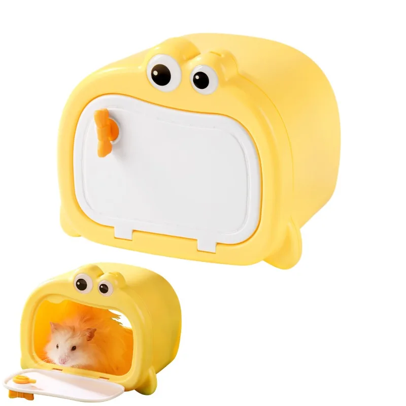 

Hamster Hideout External Opening Door Visible Observation Nest Magnetic Suction Design Silent Knob Window Close House