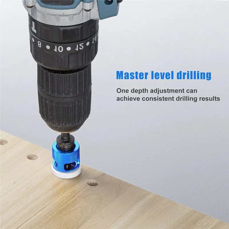 B84B-5Pcs/Set Countersink Drill Bit With Adjustable Depth Stop Low Friction Hole Opener Countersunk Drill Bit Carpentry