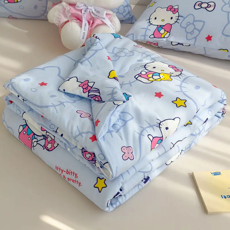 

Sanrio Hello Kitty аниме Kawaii мягкое тонкое одеяло с кондиционером, милое одеяло, которое можно стирать в машине, покрывало, подарки для детей
