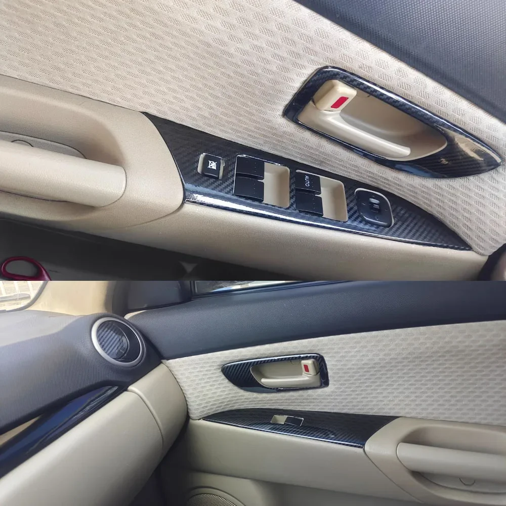 For  Old Mazda 3 2006-2012 Interior Central Control Panel Door Handle Carbon Fiber Stickers Decals Car styling Accessorie