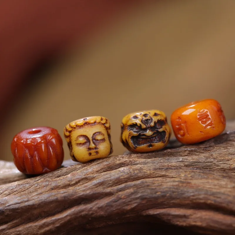 Tibetan-style, vintage large Dapeng bird-themed DIY prayer beads