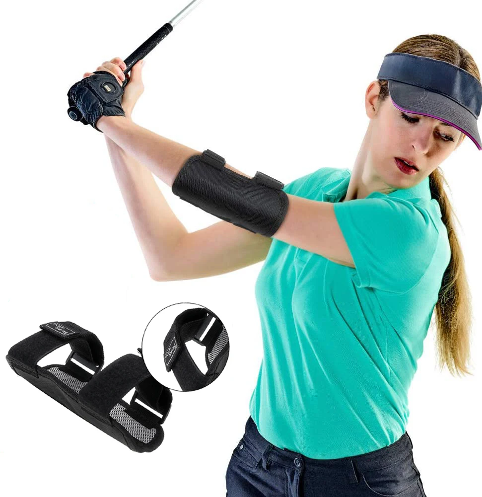 Golf Straight Swing Practice Training Aid Elbow Brace Arc Corrector with TIK-Tok Sound Notifications Bending Alarm Swing Trainer