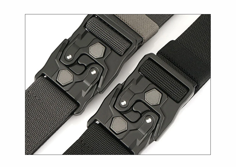 New Original Quick Release Men Belts 125cm Elastic Tactical Belt Metal Buckle Outdoor Breathable Stretch Waist Belt For Drilled