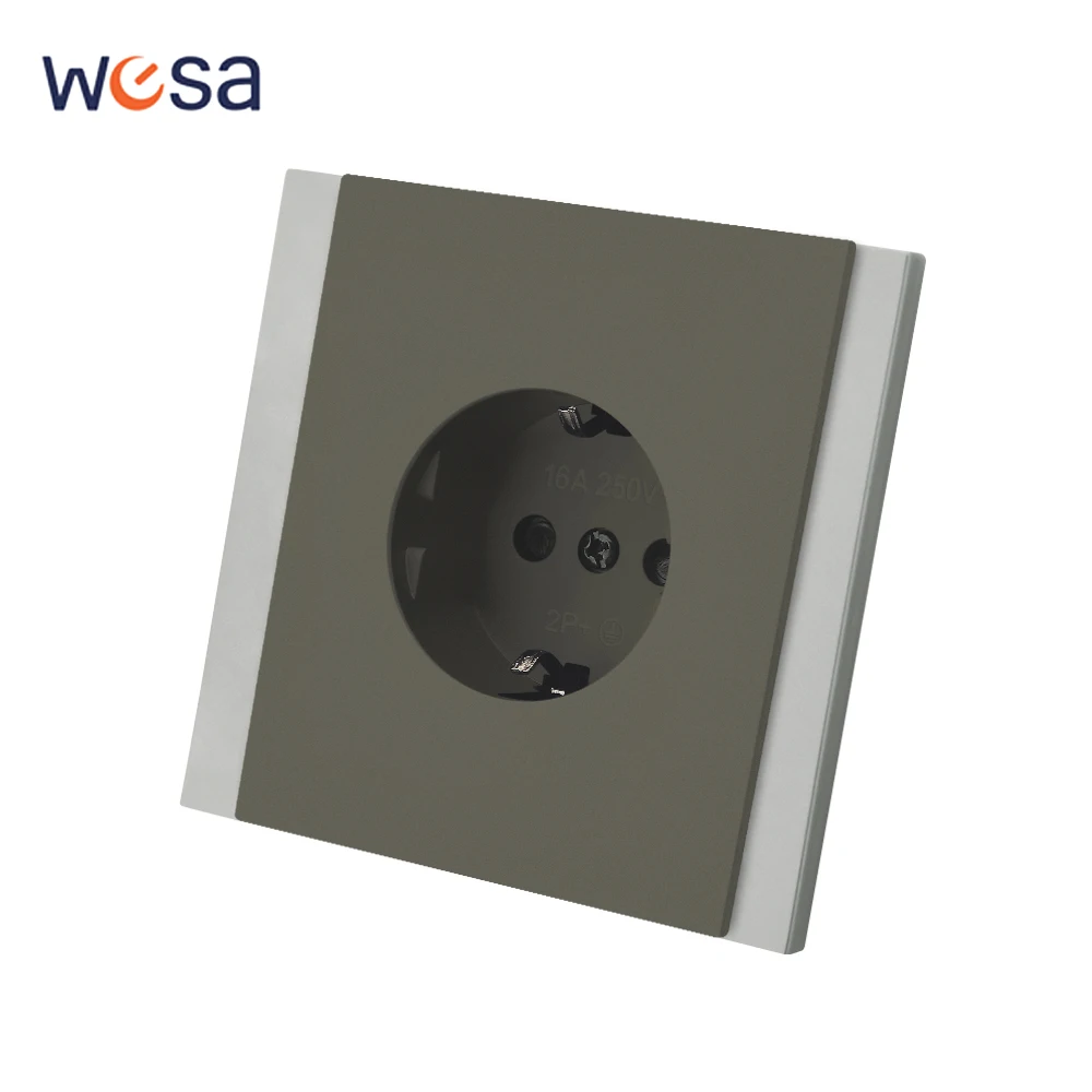 

Skin Sensation Paint Plastic Plugs Socket With Ground AC Classic 250V Flame Retardant Electrical Outlets EU Standard Socket 250V