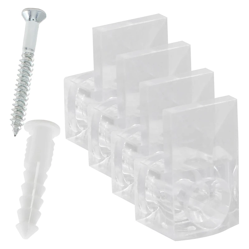 50 ชิ้น 3/8 ผู้ถือกระจกคลิป, คริสตัลพลาสติกใสกระจกคลิปยึด, แก้ว Retainer คลิปชุดสําหรับคงที่ Mirror-AT64