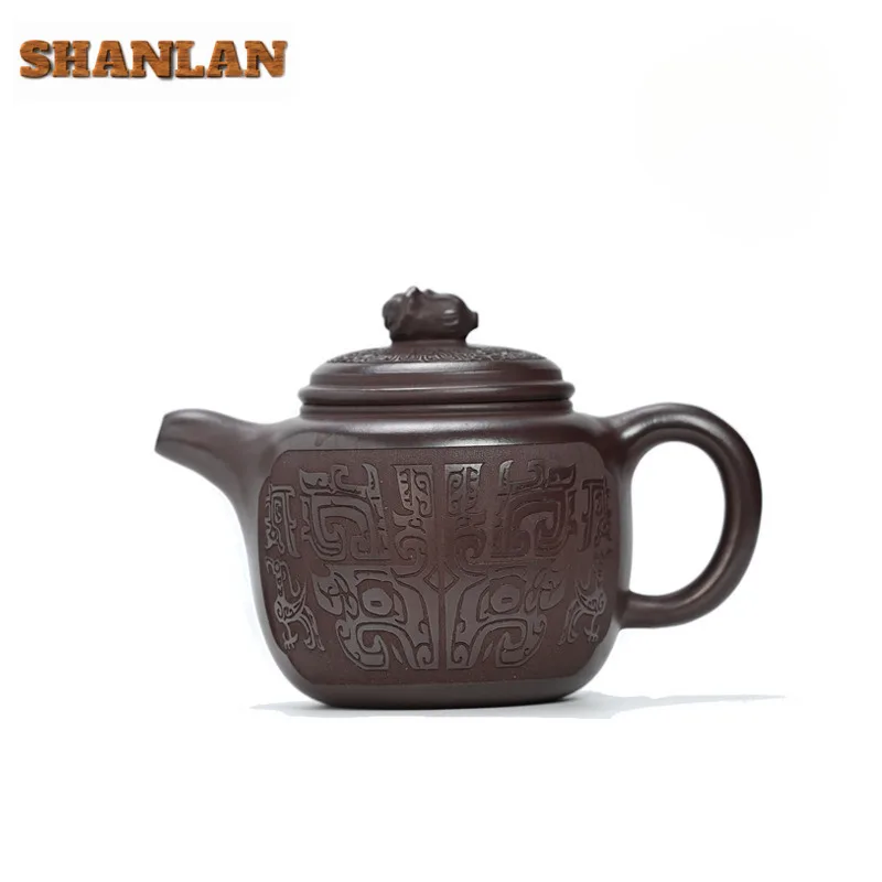 

300ML Elegant Yixing Purple Clay Teapots Handmade Pao Zun Pot Raw Ore Purple Mud Kettle With Strainer Zisha Tea Set Collection