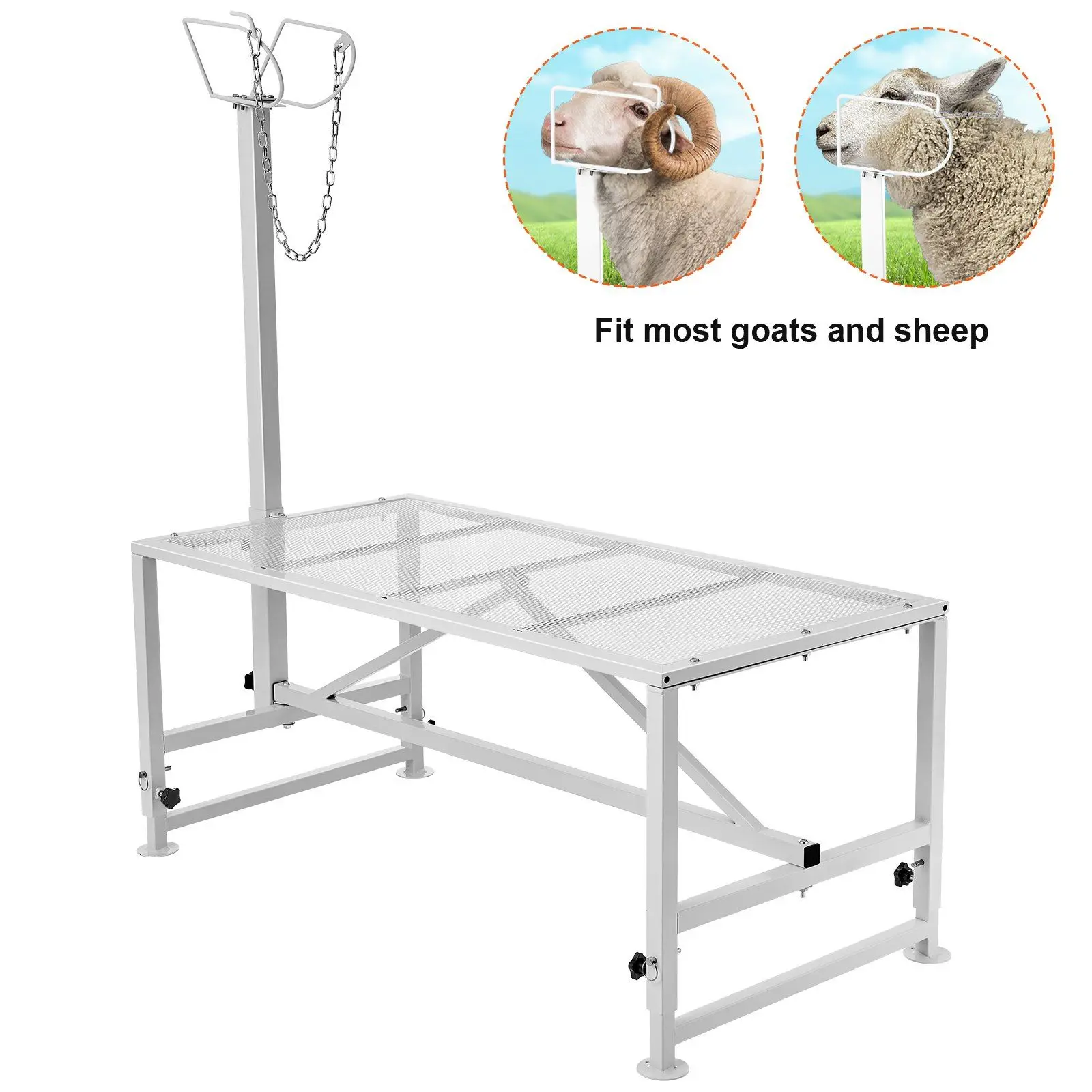 Goat & Sheep Stand, 51x23 inch Livestock Stand, Metal Livestock Milking and Shearing Stand 21