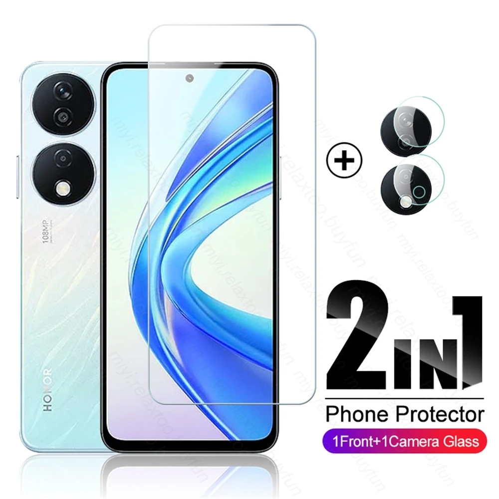 HonorX7b 4G Case 2In1 Camera Lens Screen Protector Tempered Glass For Honor X7b 4G Protective Glass Honar Honer X7b X 7b X7 b 4G