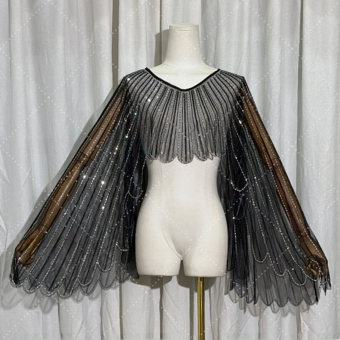 fashionable-diamond-beaded-shoulder-shawl-women's-clothing-yan-ji-cross-border-new-style-protective-covering-wing-accessory