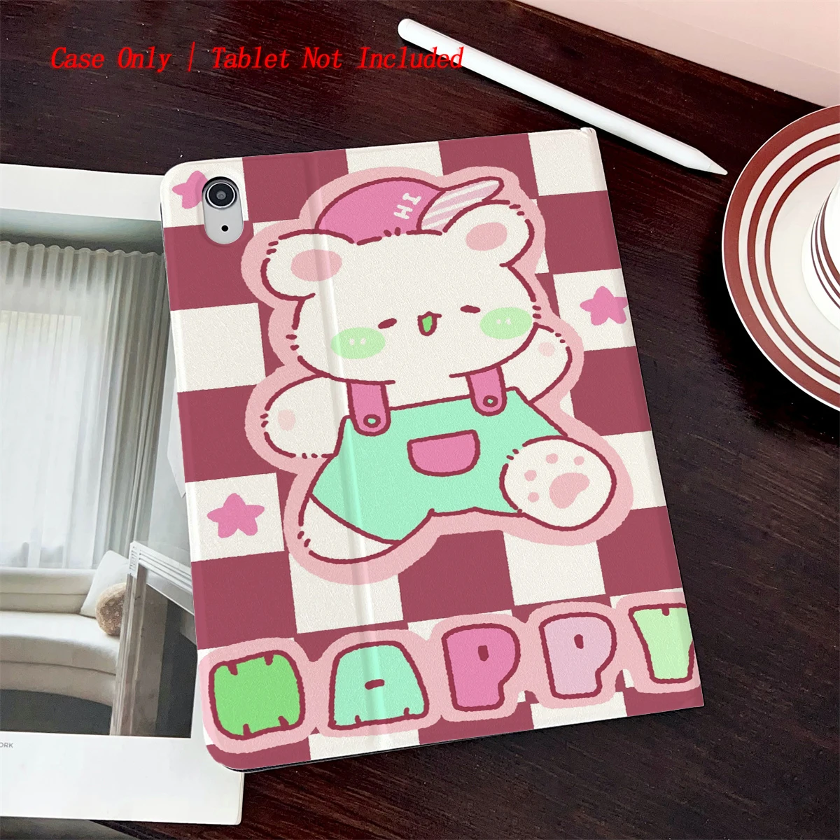 

2025 Cute Pink Cartoon Bear Pattern Print-Suitable for multiple Apple tablet computer cases of iPad/iPad pro/iPad air/iPad mini