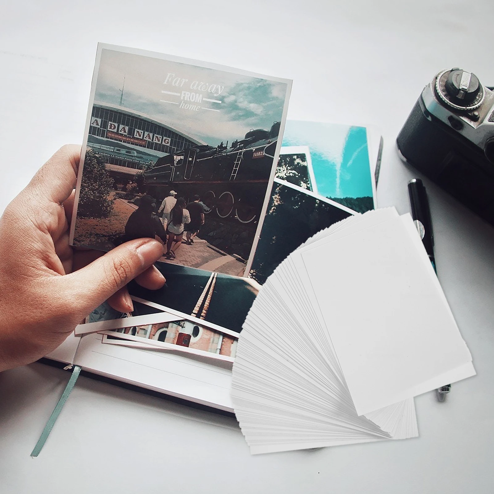 100 ورقة من ورق التصوير الفوتوغرافي عالي اللمعان مقاوم للماء ورق الطباعة النافثة للحبر للمكتب والمدرسة والمنزل ملحقات الصور