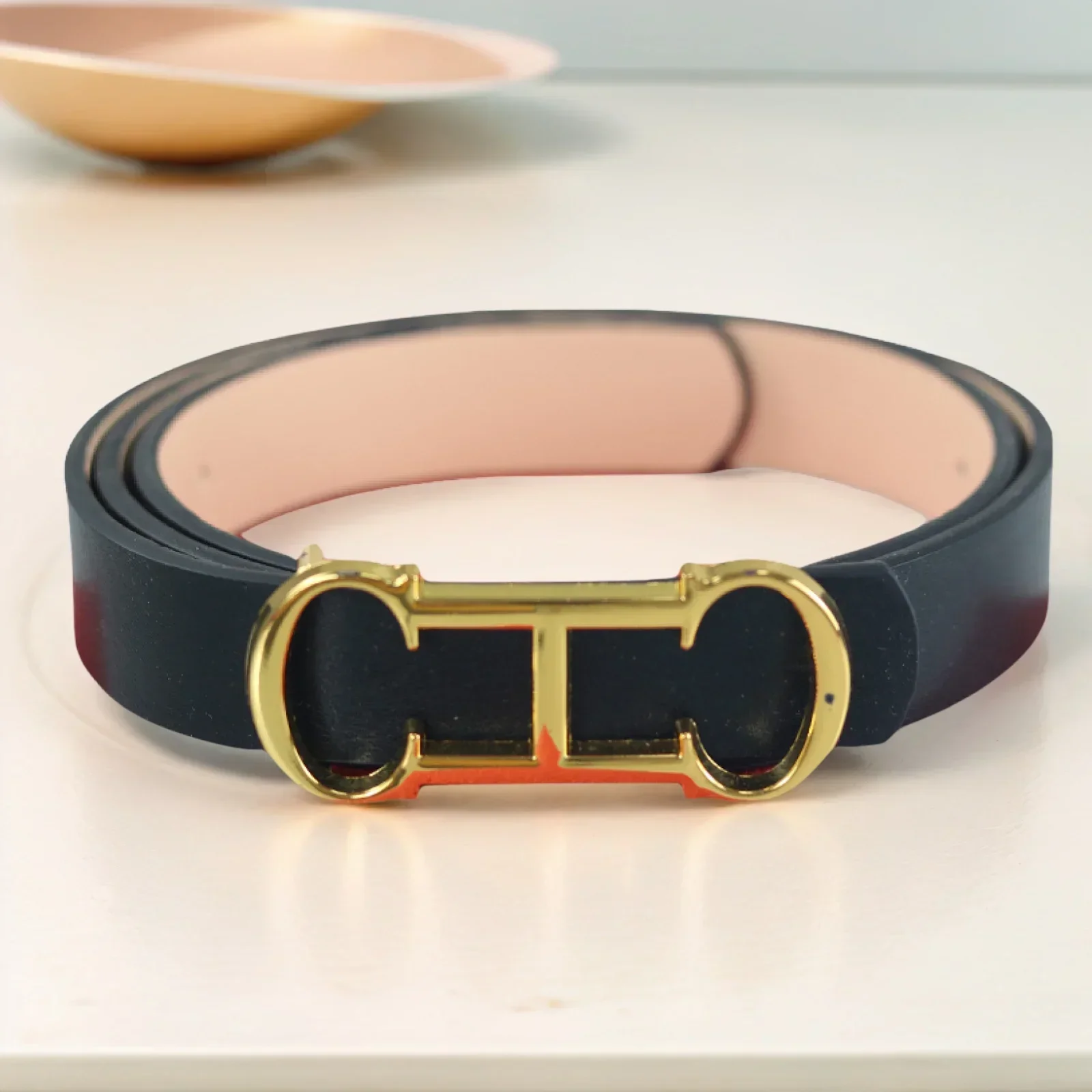 CH Brand Fashion Women's Belt PVC Material Adjustable Length Perforated Gift Box Packaging Designer 2025 New Men's Belt