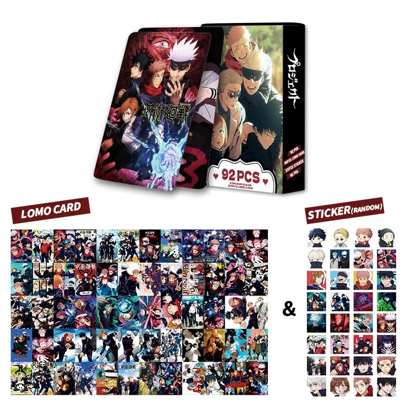 92pcs Japanese Anime Spell Back To Battle Jujutsu Kaisen Lomo Card Double-sided Hd Color Printing Picture Collection Card Toy