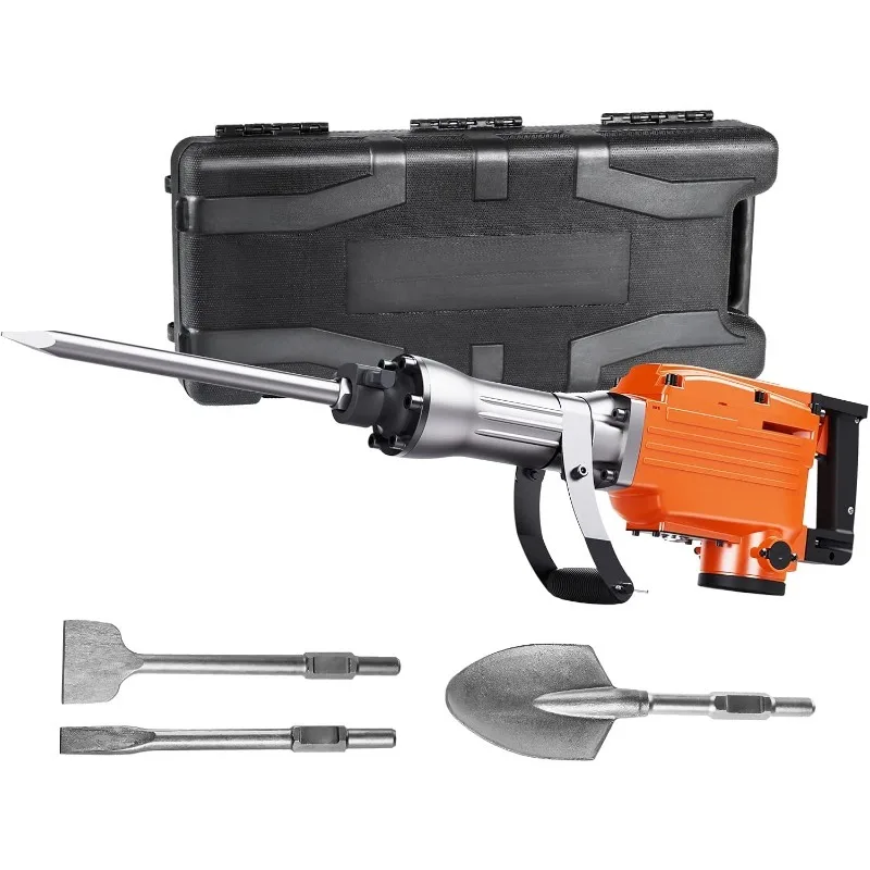 

VEVOR Demolition Jack Hammer, MAX 2200W Jack Hammer Concrete Breaker, 1400 BPM Heavy Duty Electric Jack Hammer 4pcs Chisels Bit