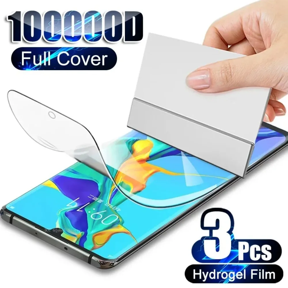 

3Pcs Full Cover Screen Protector For Huawei P30 P50 P40 P20 Mate 30 20 10 40 Pro Plus Lite Hydrogel Film Not Glass Accessories