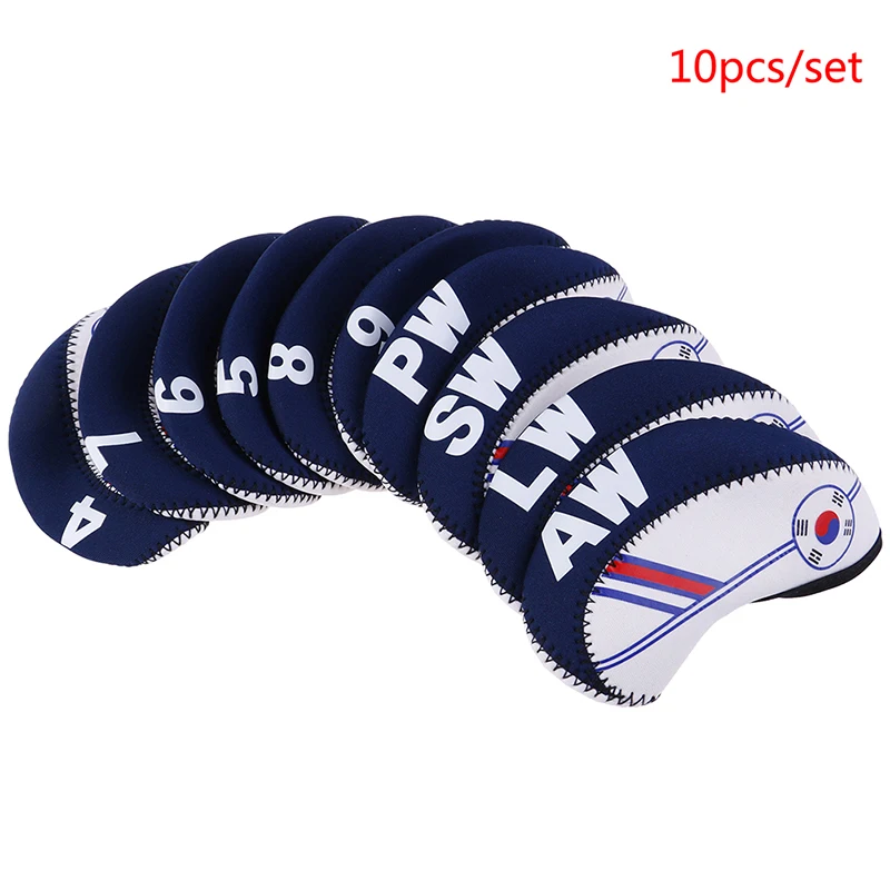 10Pcs/set Golf Club Iron Head Cover Protector Neoprene Golf Protective Headcover