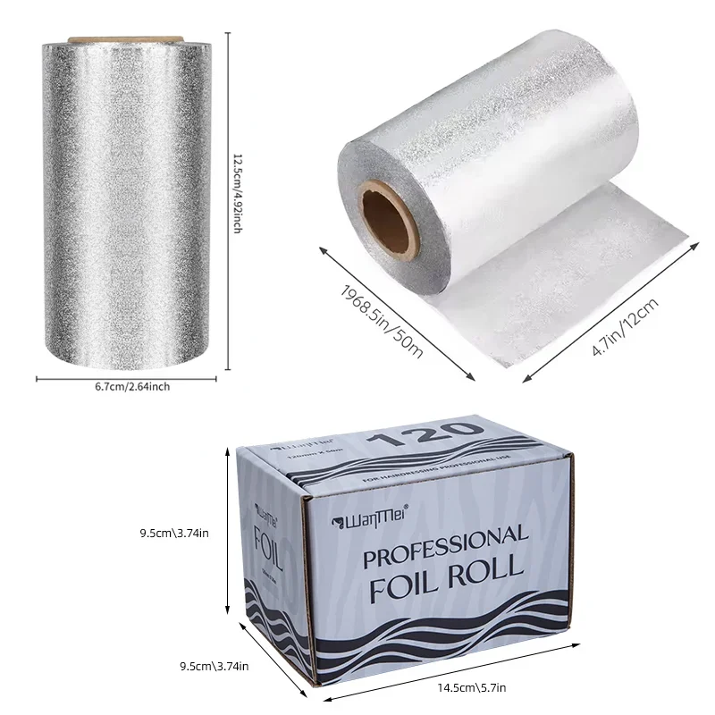 1Roll WANMEI Professional Hair Dyeing Aluminum Foil Hairdressing Perm Highlights Bleaching Luxury Hair Styling Tools Salon
