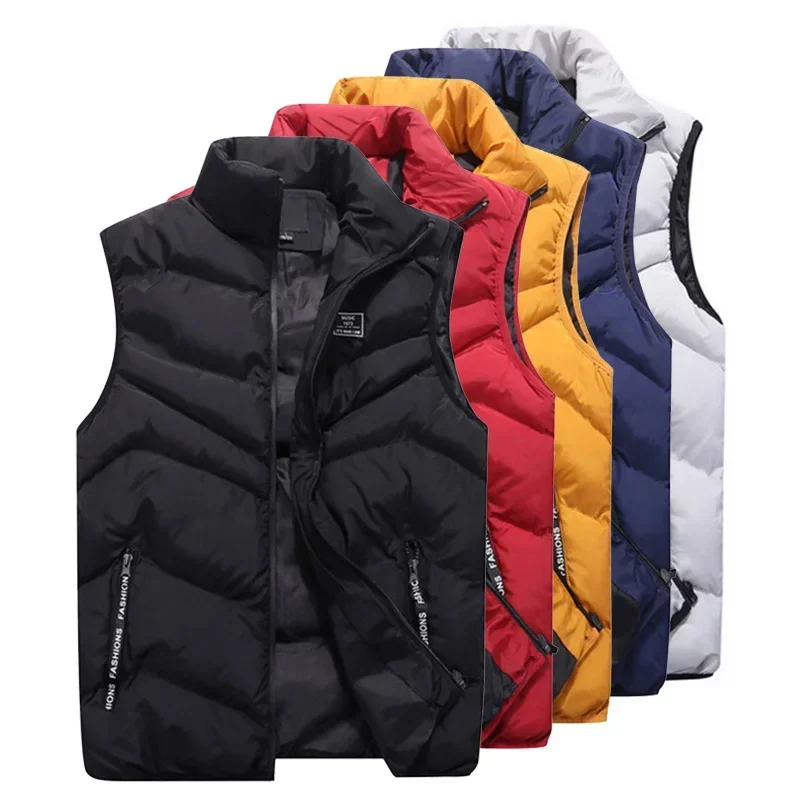 8XL 7XL Plus size vest men Brand Men Jacket Sleeveless Vests Winter Jackets man Casual Coats Men\'s Vest Cotton Thicken Waistcoat