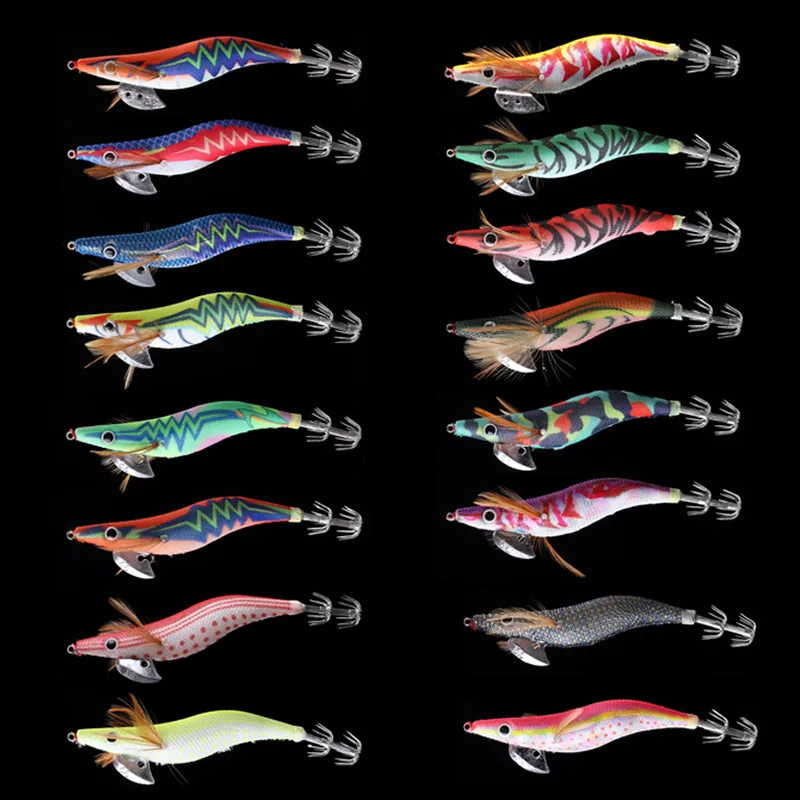 1Pcs Luminous Squid Bait Jig Hooks Rattle Saltwater Glow Squid lures Cuttlefish Sleeve 3.5 Egi Jig Octopus Fishing lure