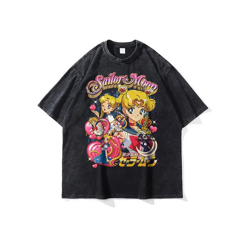 

Футболка с коротким рукавом для мужчин и женщин с изображением аниме-героини-воительницы: Лунный Заяц, Земной Страж, Мицуно Ами