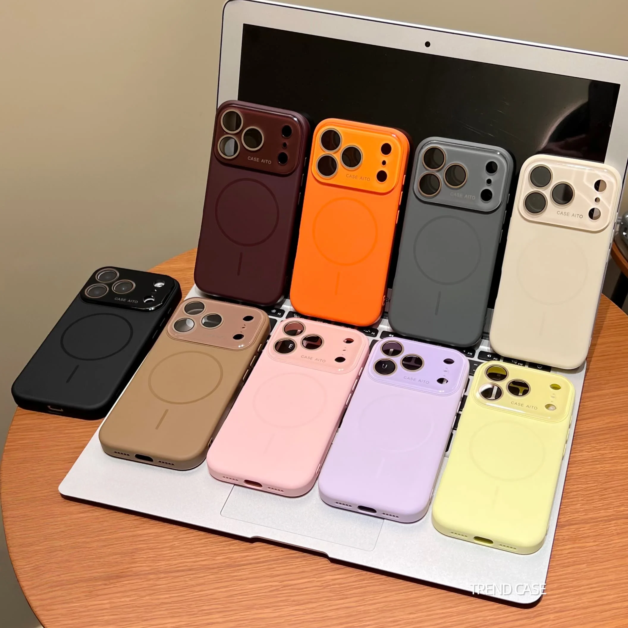 

Luxury Large Window Liquid Silicone Phone Case For iPhone 17 Air 16 15 14 Pro Max Magsafe Magnetic Shockproof Protective Cover
