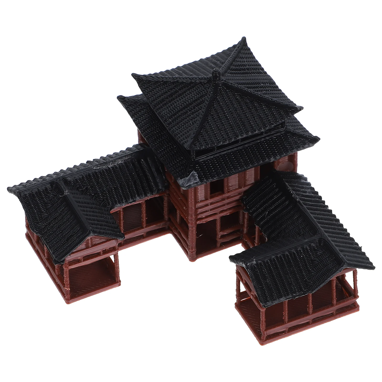 Bonsai Model Plastic Architectural Figurine Building Decor Traditional Inn Dollhouse