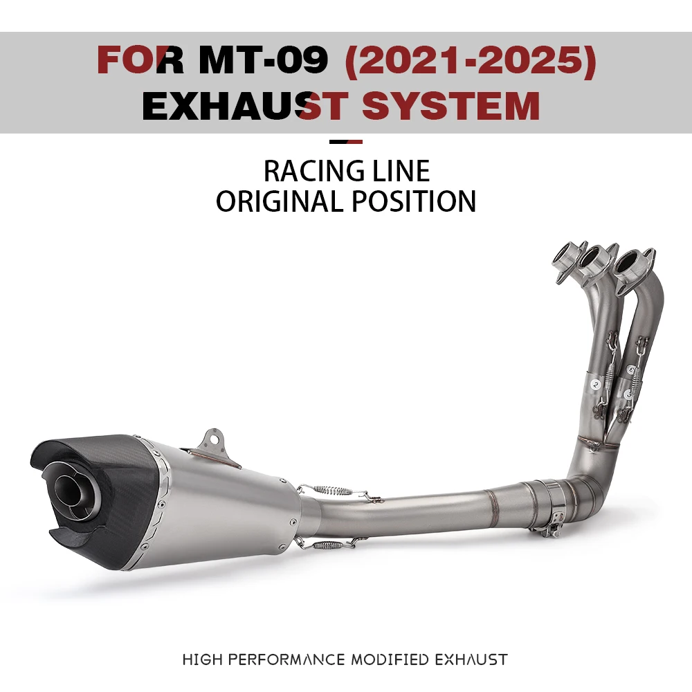 

For MT-09 (2021-2025) fz09xsr900 high-performance motorcycle front and middle connecting pipe full exhaust system