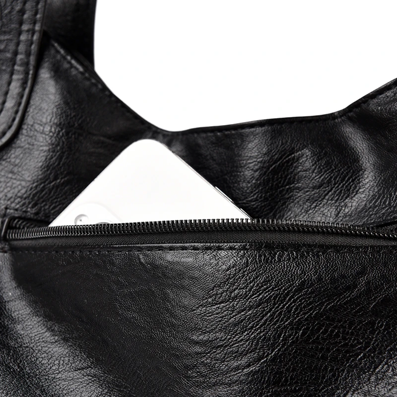 Damen Vintage PU-Leder Handtasche mit mehreren Reißverschlusstaschen, modische Schulter- und Umhängetasche für Arbeit, Alltag und Reisen – Detail 21