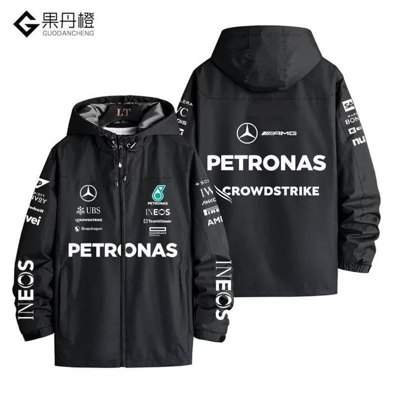

Гоночная куртка F1, куртка Mercedes, уличная ветрозащитная куртка, спортивная куртка с капюшоном, осенне-зимняя толстая плюшевая куртка 3-в-1