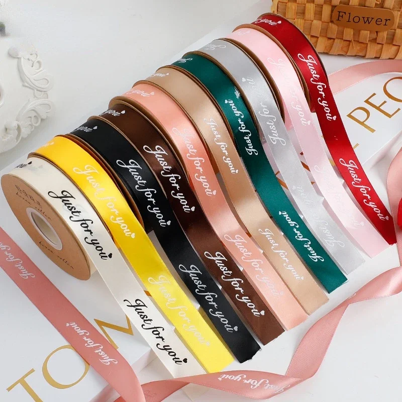 

10pcs Party Ribbon 2.5cm Width Gift Communion Baptism Sweet Bar Print Bride Decoration Festival