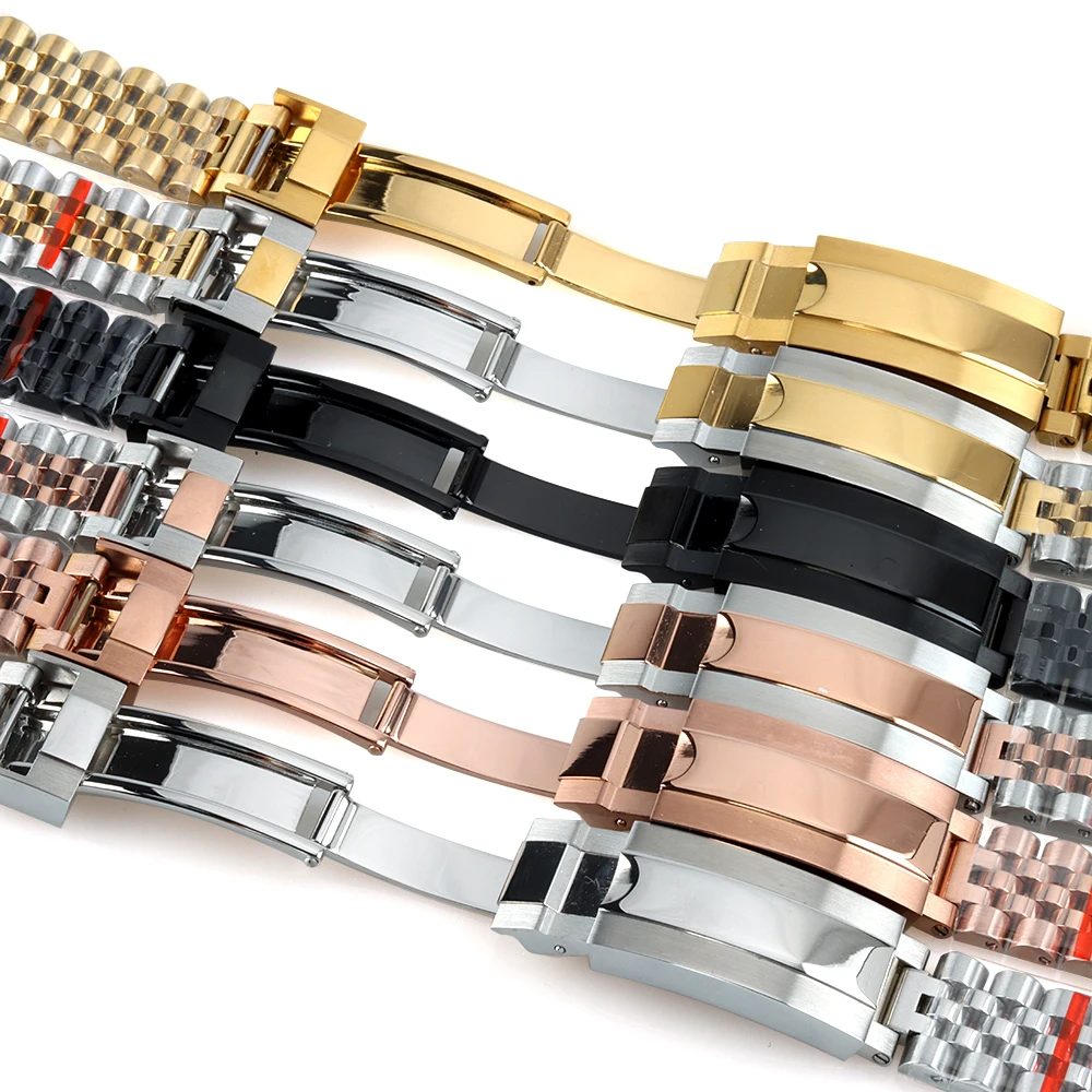 NH35 20mm Watch Strap 316L Stainless Steel Jubilee Bracelet Fit Seiko SUB Datejust NH35 Case Mod Parts Replacement Accessories