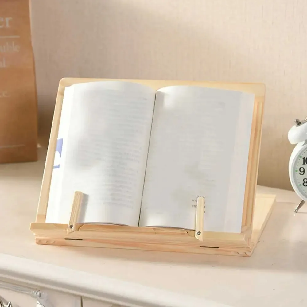 Bookends Stand Adjustable Wood Bookends Stand Sturdy Practical Book Rack Portable Reading Stand School Office