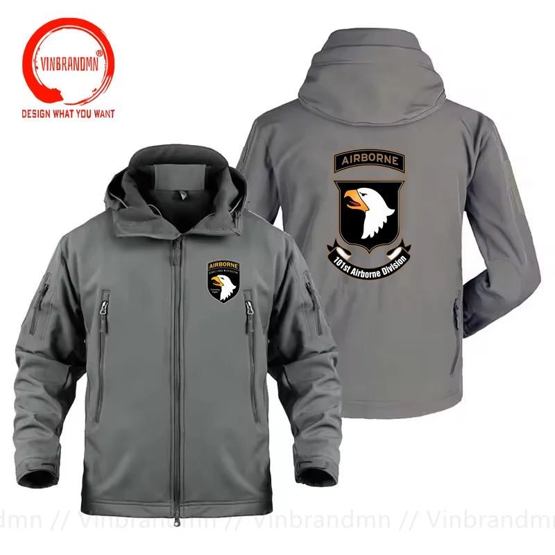 US Army 101st Airborne Shark Skin Soft Shell Jackets Men Tactical Windproof jacket Army Combat Sportswear Street Jackets